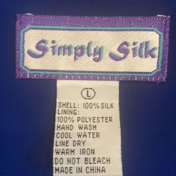 Simply silk blue and purple dress, size large, excellent used condition - Picture 11 of 11